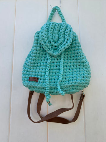 Handmade knitted backpack / handbag