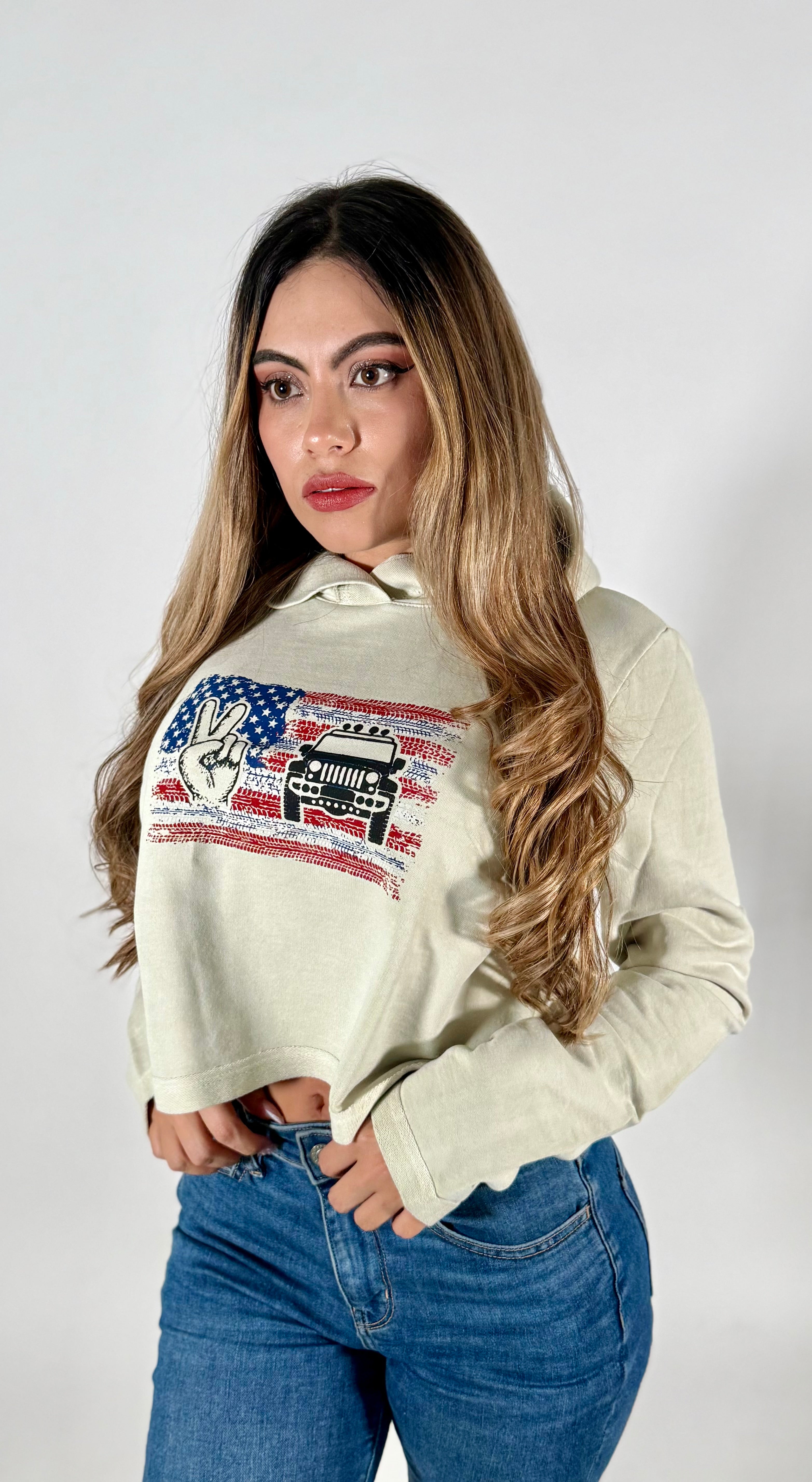 Women's Organic Cotton Cropped Hoodie