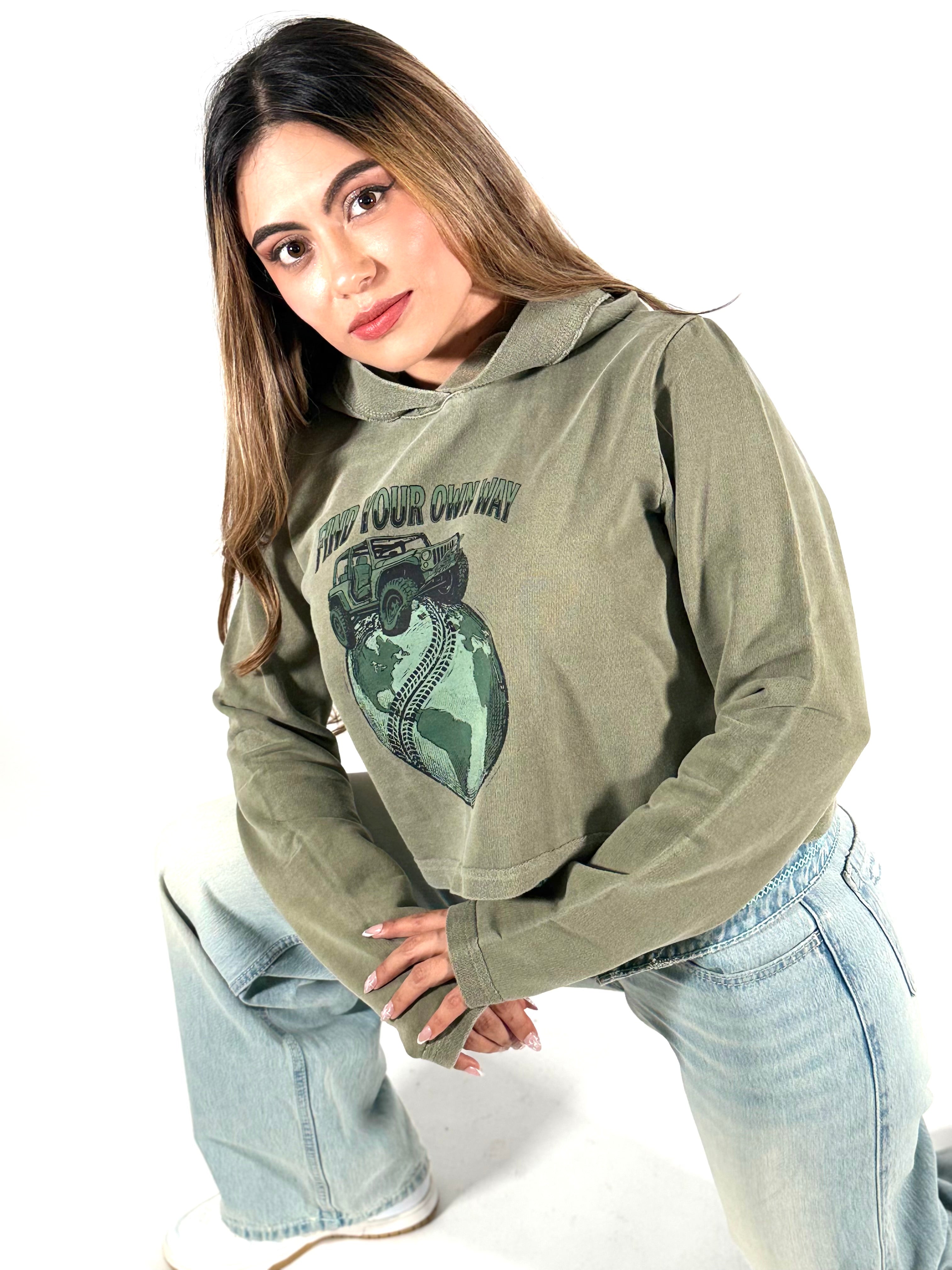 Women's Organic Cotton Cropped Hoodie