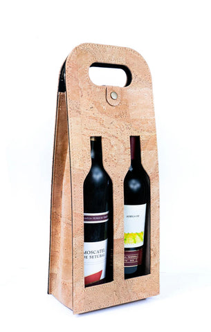 Dual-Bottle Cork Wine Carrier