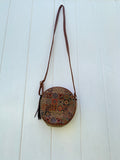 Natural round cork crosbody bag