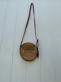 Natural round cork crosbody bag