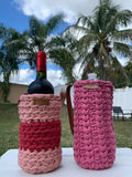 Handmade crochet bottle baskets