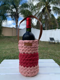 Handmade crochet bottle baskets