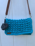 Handmade knitted crossbody handbag