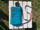 Handmade knitted crossbody handbag