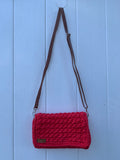 Handmade knitted crossbody handbag