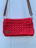 Handmade knitted crossbody handbag