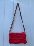 Handmade knitted crossbody handbag