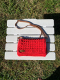 Handmade knitted crossbody handbag