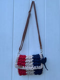 Handmade knitted crossbody handbag