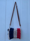 Handmade knitted crossbody handbag