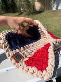 Handmade knitted crossbody handbag