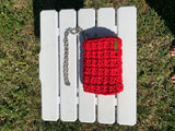 Handmade knitted crossbody handbag with chain strap