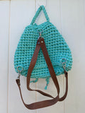 Handmade knitted backpack / handbag