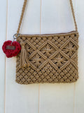 Handmade knitted crossbody handbag