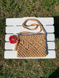 Handmade knitted crossbody handbag