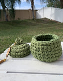 Handmade crochet baskets