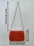 Handmade knitted crossbody handbag with chain strap