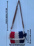 Handmade knitted crossbody handbag