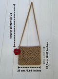 Handmade knitted crossbody handbag