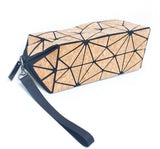 Natural cork geometric design portable toiletry bag