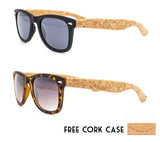 Natural cork sunglasses for men with UV protection