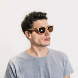 Natural cork sunglasses for men with UV protection