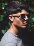 Natural cork sunglasses for men with UV protection