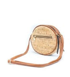 Natural round cork crosbody bag