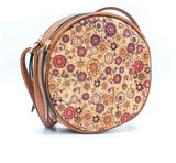 Natural round cork crosbody bag